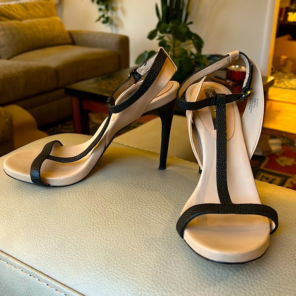 BCBG MAXAZRIA Leather Strappy Heels 7.5